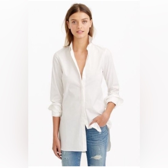 White J. Crew Endless Shirt with extra long french cuffs from sp/su2015, size 0P - Picture 1 of 8